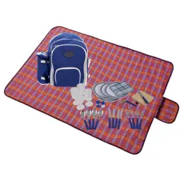 4-Person Picnic Backpack and Blanket Display